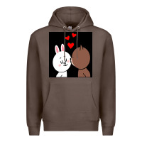 Coffee brown bear cony bunny rabbit the kiss Premium Hoodie - tuanDangUi