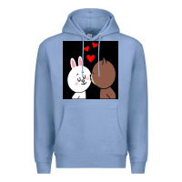 Brown Bear Cony Bunny Rabbit The Kiss Premium Hoodie | Teevron