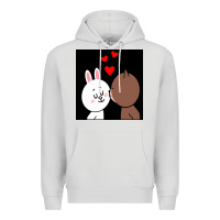 Dove Grey brown bear cony bunny rabbit the kiss Premium Hoodie - tuanDangUi