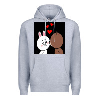 Heather Grey brown bear cony bunny rabbit the kiss Premium Hoodie - tuanDangUi