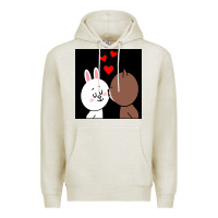 Oatmeal Heather brown bear cony bunny rabbit the kiss Premium Hoodie - tuanDangUi