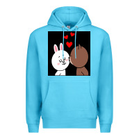 Ocean Blue brown bear cony bunny rabbit the kiss Premium Hoodie - tuanDangUi