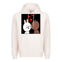 Pale Pink brown bear cony bunny rabbit the kiss Premium Hoodie - tuanDangUi