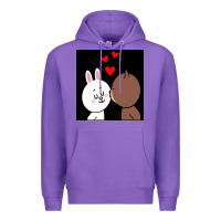 Purple brown bear cony bunny rabbit the kiss Premium Hoodie - tuanDangUi
