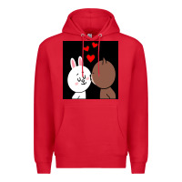 Red brown bear cony bunny rabbit the kiss Premium Hoodie - tuanDangUi