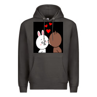 Smoke brown bear cony bunny rabbit the kiss Premium Hoodie - tuanDangUi