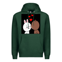 Sports Green brown bear cony bunny rabbit the kiss Premium Hoodie - tuanDangUi