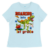 Baby Blue roaring into 1st grade Ladies Tee - BundleAndBundleShop