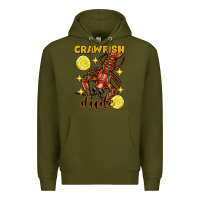 Army Green mardi gras crawfish dude Premium Hoodie - FaDigitalArtStudio