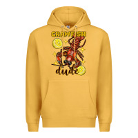 Mustard mardi gras crawfish dude Premium Hoodie - FaDigitalArtStudio