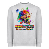 Heather Grey Neurodiversity is beautiful Heavyweight Sweatshirt - FaDigitalArtStudio