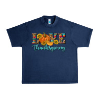 Navy Love Thanksgiving Urban Heavy Tee - texasbilliewilder