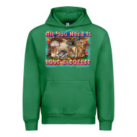 Emerald all you need is love & coffee Urban Hoodie - BarkalooDesign