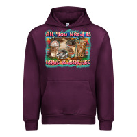 Mauve Wine all you need is love & coffee Urban Hoodie - BarkalooDesign