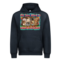 Navy all you need is love & coffee Urban Hoodie - BarkalooDesign