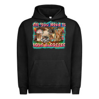 Pigment Black all you need is love & coffee Urban Hoodie - BarkalooDesign