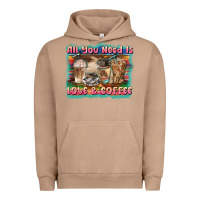 Pigment Burro all you need is love & coffee Urban Hoodie - BarkalooDesign