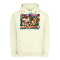 Pigment Pistachio all you need is love & coffee Urban Hoodie - BarkalooDesign