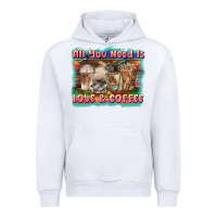 White all you need is love & coffee Urban Hoodie - BarkalooDesign