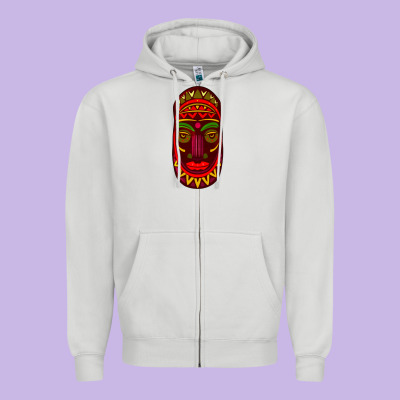 African Masks 3 Zipper Hoodie Designed By Bundleandbundleshop