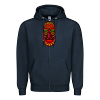 Navy african masks 3 Zipper Hoodie - BundleAndBundleShop