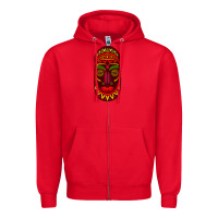Red african masks 3 Zipper Hoodie - BundleAndBundleShop