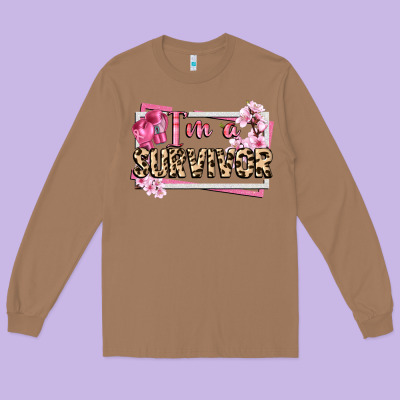 Im A Survivor Cancer Awareness Long Sleeve Tee Designed By Cowgirlartshop
