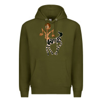 Army Green zebra in america doodle Premium Hoodie - tuanDangUi