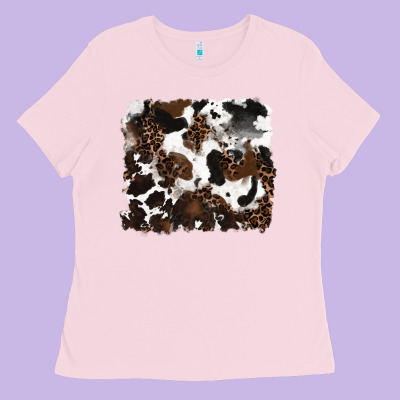 Leopard Cowhide Background Ladies Tee Designed By Ranaportraitstore