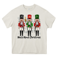 Cream Nuts About Christmas Heavy Core Tee - MaliasSmallBusiness