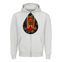 Dove Grey african masks teardrop  6 Zipper Hoodie - BundleAndBundleShop