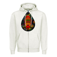Oatmeal Heather african masks teardrop  6 Zipper Hoodie - BundleAndBundleShop