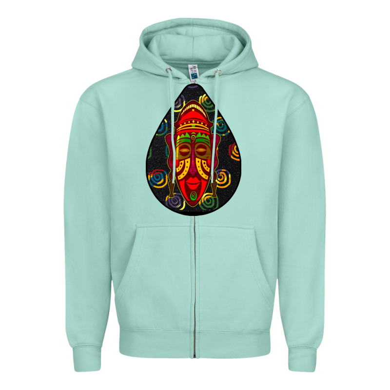 African Masks Teardrop  6 Zipper Hoodie by BundleAndBundleShop | Teevron