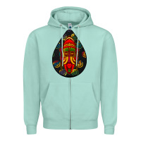 Seafoam african masks teardrop  6 Zipper Hoodie - BundleAndBundleShop