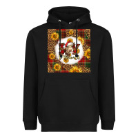 Black joy to the world christmas cow Heavyweight Hoodie - LillyAllenDesigns