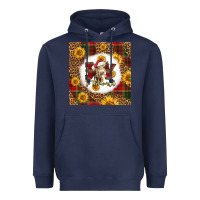 Navy joy to the world christmas cow Heavyweight Hoodie - LillyAllenDesigns