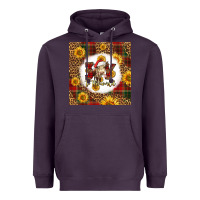 Plum joy to the world christmas cow Heavyweight Hoodie - LillyAllenDesigns