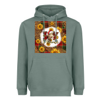 Sage joy to the world christmas cow Heavyweight Hoodie - LillyAllenDesigns