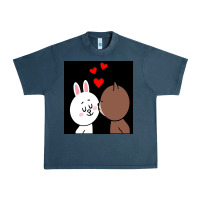 Midnight Navy brown bear cony bunny rabbit the kiss Urban Heavy Tee - tuanDangUi