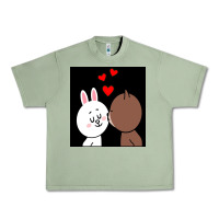 Oil Green brown bear cony bunny rabbit the kiss Urban Heavy Tee - tuanDangUi