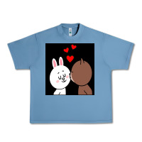 Pebble Blue brown bear cony bunny rabbit the kiss Urban Heavy Tee - tuanDangUi