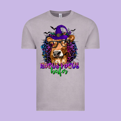 Hocus Pocus Heifer With Cow And Halloween Vintage Tee Designed By Texasbilliewilder