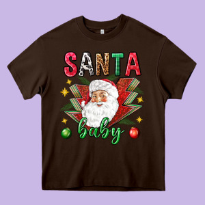 Santa Baby Christmas Heavy Core Tee Designed By Nancycooperartshop