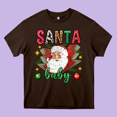 Santa Baby Christmas Heavy Core Tee Designed By Nancycooperartshop