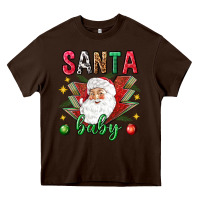 Chocolate Brown Santa baby Christmas Heavy Core Tee - NancyCooperArtShop