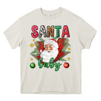 Cream Santa baby Christmas Heavy Core Tee - NancyCooperArtShop