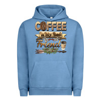 Pigment Pebble Blue coffee is my best friend Urban Hoodie - BarkalooDesign