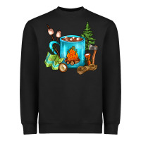 Black Camping Coffee Heavyweight Sweatshirt - FaDigitalArtStudio
