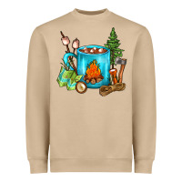 Mushroom Camping Coffee Heavyweight Sweatshirt - FaDigitalArtStudio