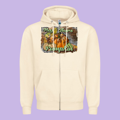 Hey There Pumpkin Zipper Hoodie Designed By Bundleandbundleshop